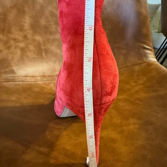 Steven By Steve Madden Red Suede Ankle Booties - Picture 7 of 7